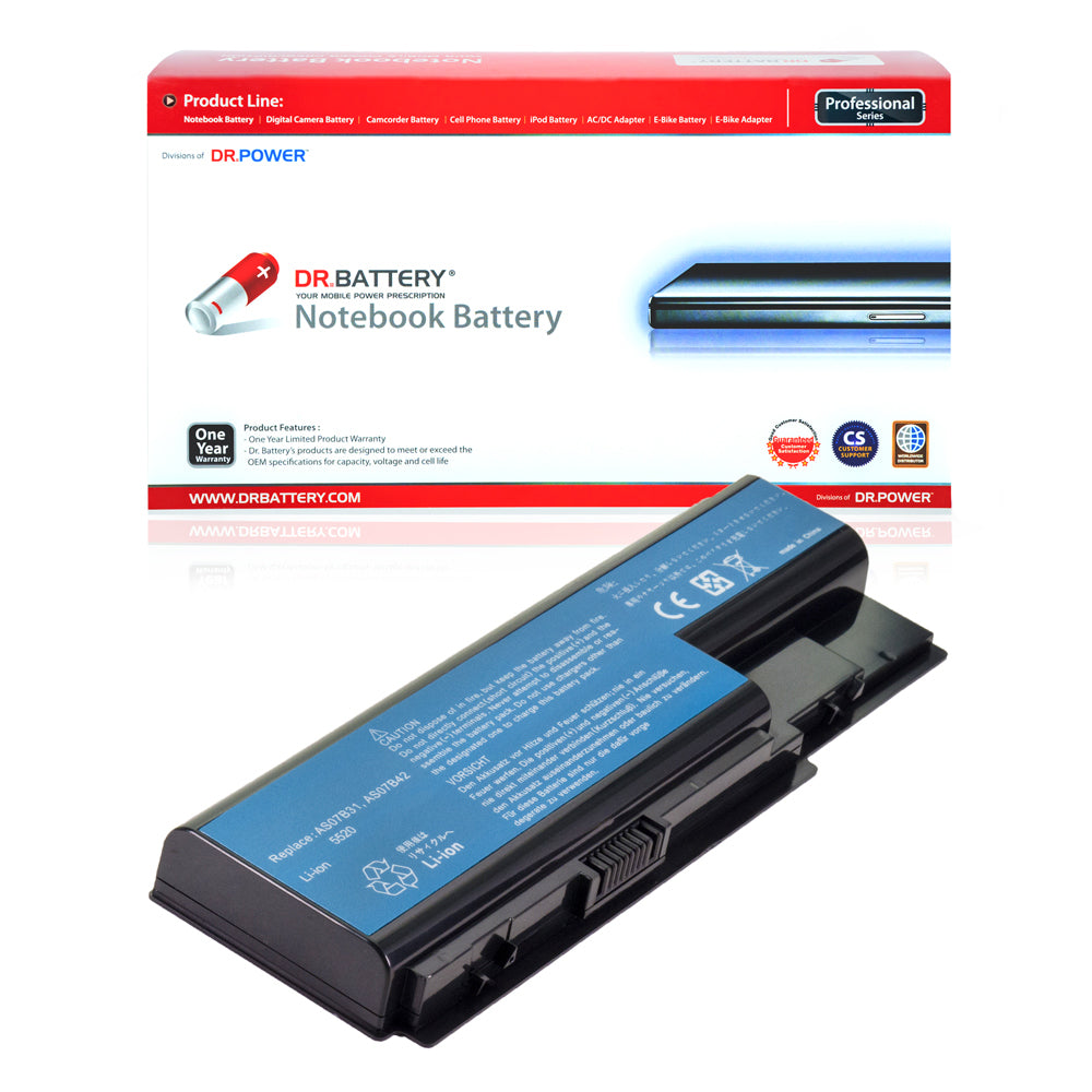 AS07B42 compatible laptop battery for Acer Aspire 7540 7520 5920 5315 8730G 8920G 6920G TravelMate 7330 7730G with DrBattery packaging