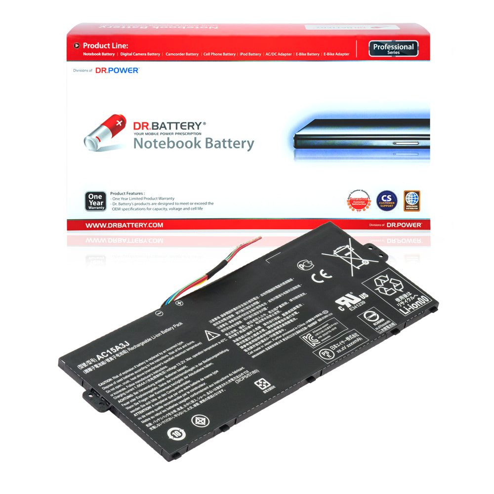 Acer Chromebook R11 C738T Series laptop Battery AC15A3J KT.00303.017 AC15A8J [10.8V/11.4V] Compatible Battery
