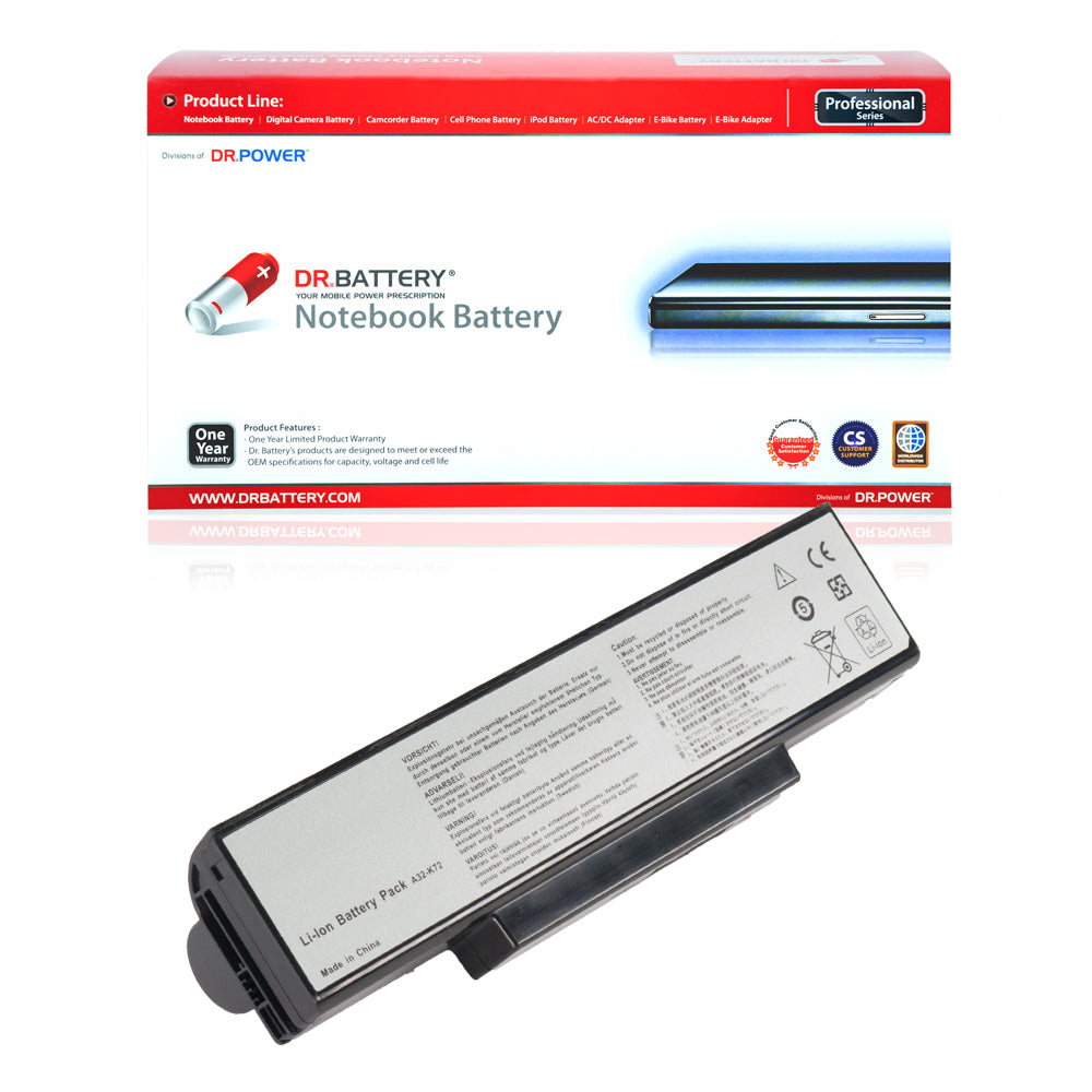 Asus K72F N73 N73S K73E K72 N73Sv K72Jr N71J N71Jq N73J K73Sv A72JR N73Jq K73 N71 X72F K72Jk K72Dr Series A32-N71 A32-K72 70-NX01B1000Z [10.8V / 48Wh] Laptop Battery Replacement