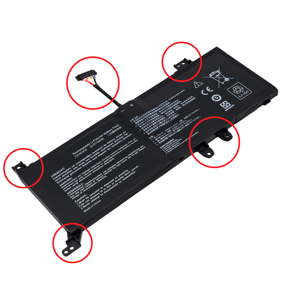 Asus VivoBook 14 X409 X415 X409DA X409BA X409F X409FA X409FB X409J X409JA X409JP X409M X409MA X415D X415DA X415E X415EA X415F X415FA X415J X415JA X415JP X415M X415MA Series Laptop Battery C21N1818-3 B21N1818-3 [7.7V] Compatible Battery