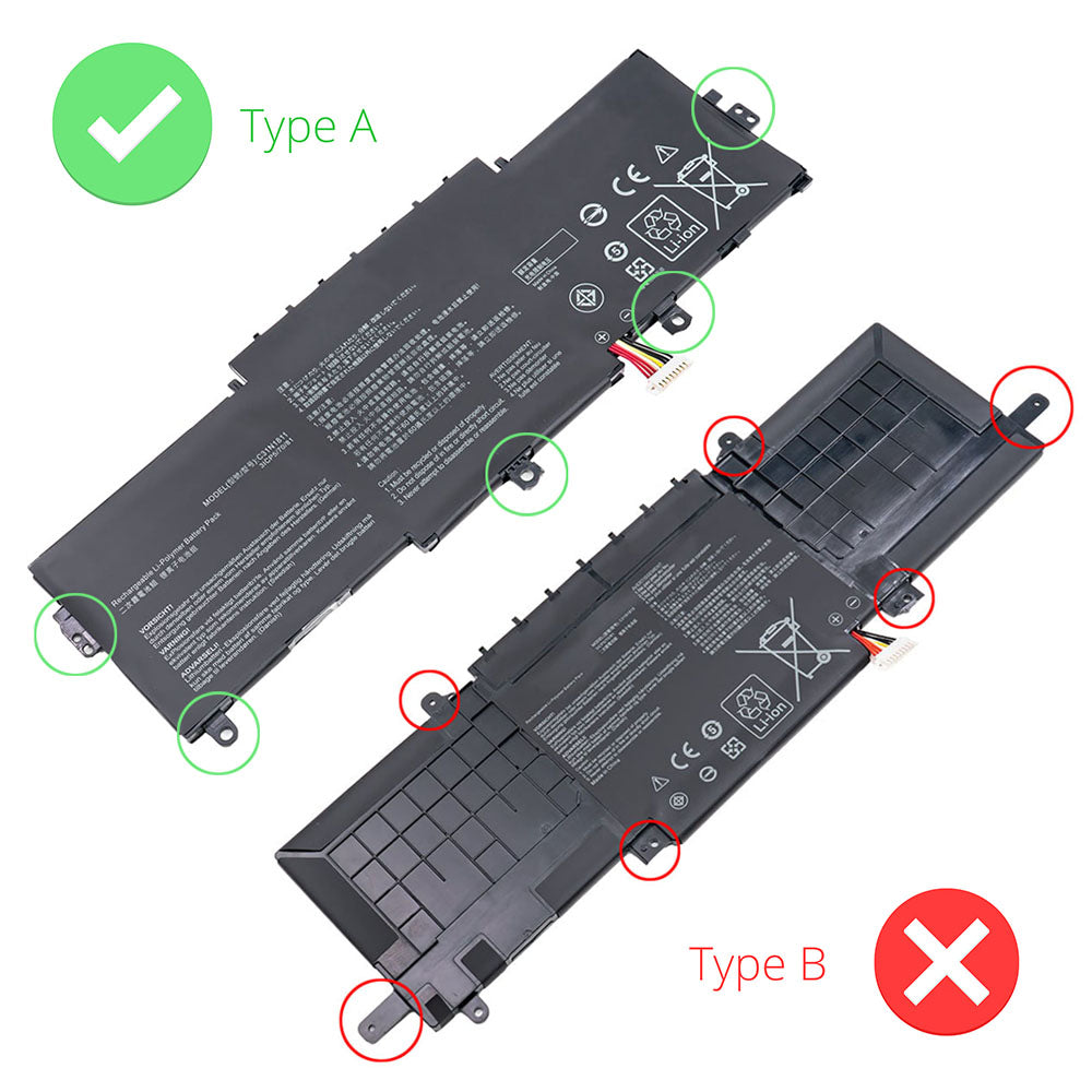 Asus ZenBook 14 UX433F UX433 UX433FA UX433FN UX433FQ Series Laptop Battery C31N1811 C31PNJ5 C31POJ5 0B200-03080000 [11.55V] Compatible Battery