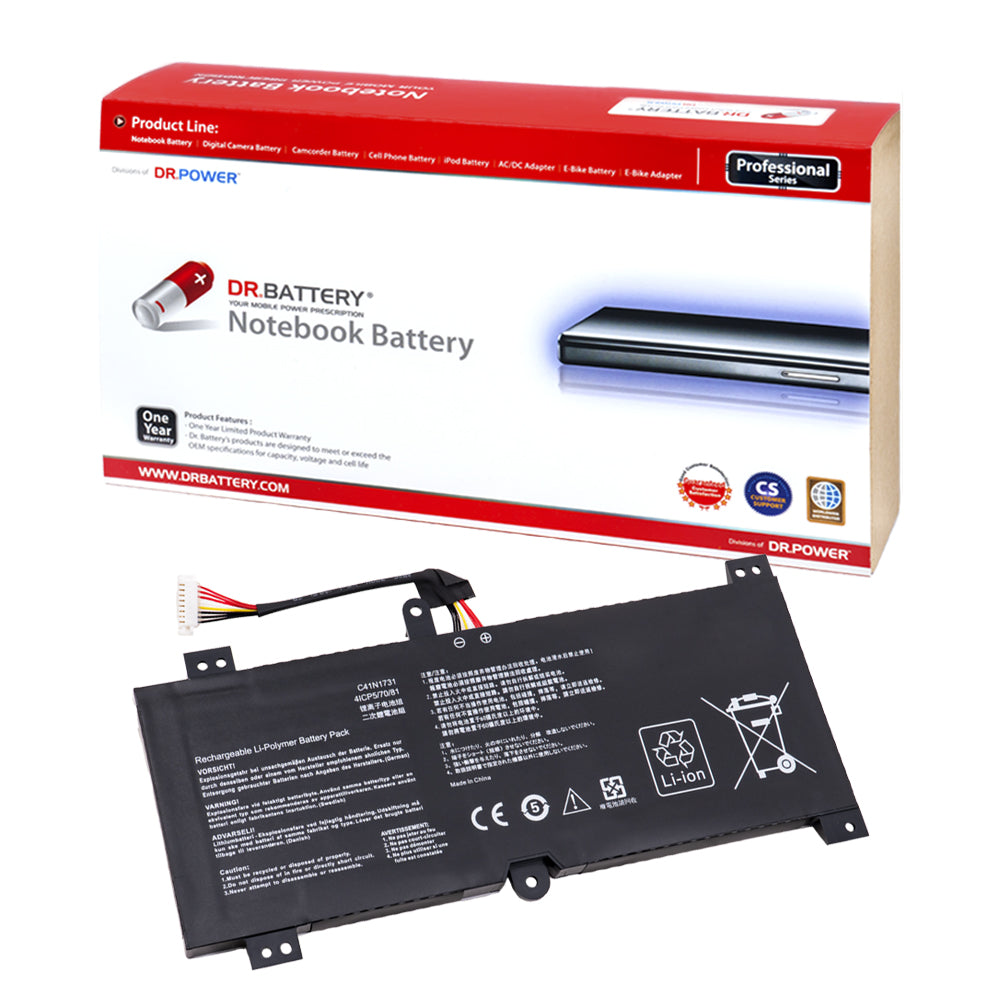 Asus ROG Strix Scar II GL504 GL504G GL504GM GL504GS GL504GW G515GW G715GV G715GW Series Laptop Battery C41N1731 0B200-02940000 4CIP5/70/81 [15.4V] Compatible Battery