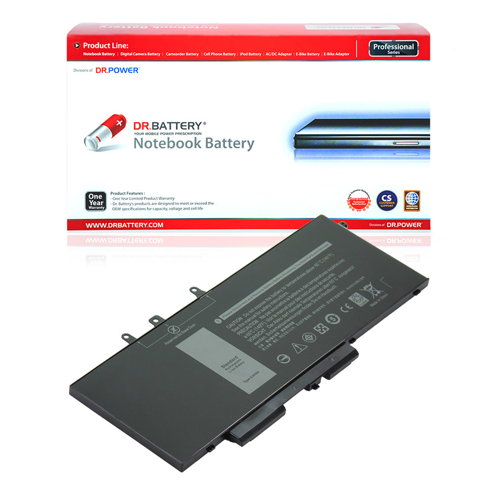 Dell GJKNX Latitude 5480 5490 5580 5280 5590 E5480 E5580 E5490 E5590 Precision 15 3520 3530 Series GD1JP 0GD1JP DY9NT 0DY9NT 5YHR4 451-BBZG [7.6V / 46Wh] Laptop Battery Replacement