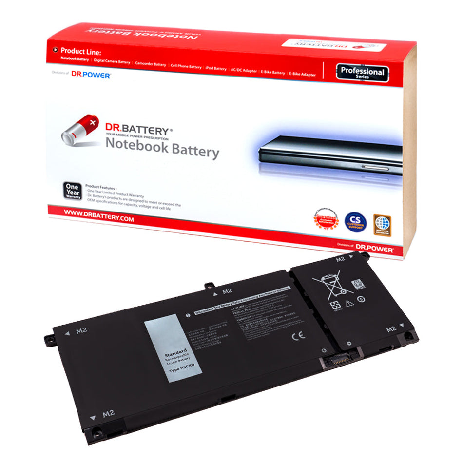 Dell Inspiron 7500 2-in-1 Silver Series Laptop Battery H5CKD 9077G TXD03 7T8CD [15V/15.2V] Compatible Battery