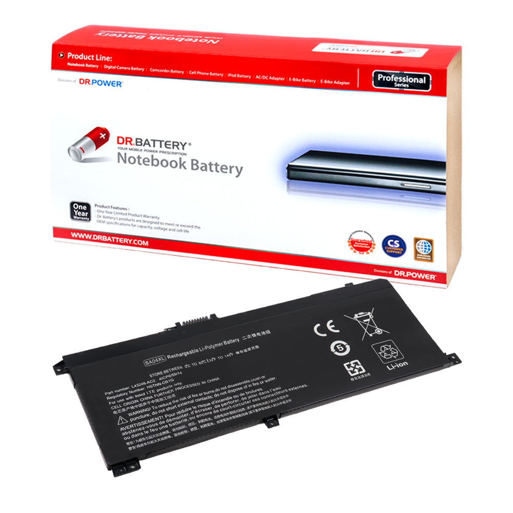 L43248-AC4 L43248-541  SA04055XL Battery for HP Envy X360 15-DR0000 15-DS0000 15M-DR0000 15M-DS0000 15T-DR0000 15Z-DS000 17-CG0000 17M-CG000 17T-CG000 Series Laptop L43267-005 SA04XL HSTNN-OB1G [14.8V/15.12V] Compatible Battery
