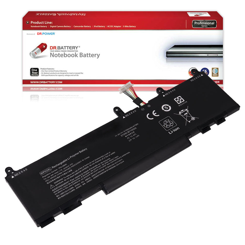 WP03XL Battery for HP EliteBook 830 835 840 845 860 865 G9 G10 series HP EliteBook X360 1040 G9 G10 series HP ZBook Firefly 14 G9 G10 series Split X2 13-M000 Series Laptop M73466-005 L78555-005 HSTNN-OB2J [11.4V/11.58V] Compatible Battery