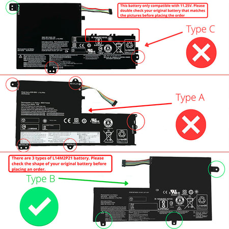 Lenovo IdeaPad U41-70 Series Laptop Battery L14L2P21 L14M2P21 [7.4V] Compatible Battery