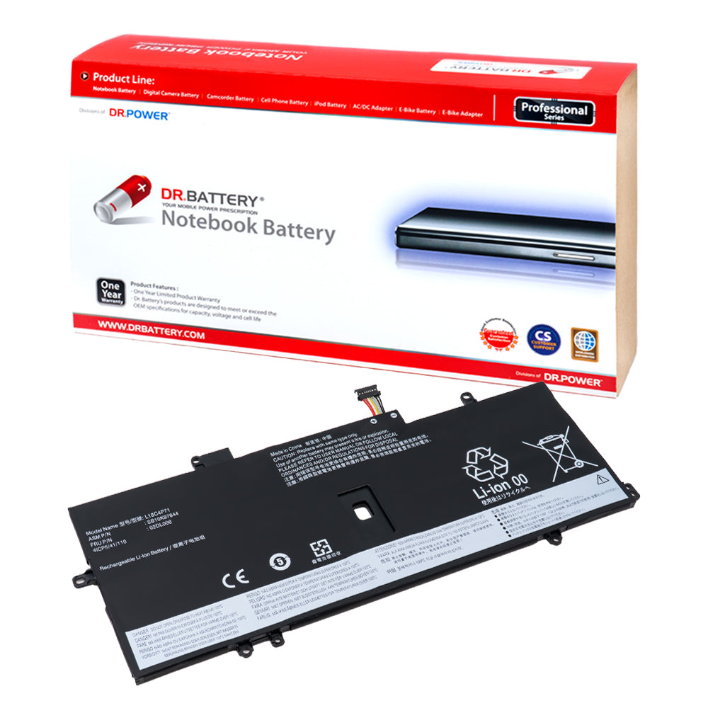Lenovo 5B10W13930 L18C4P71 02DL006 SB10T83175 ThinkPad X1 Carbon 7th Gen ThinkPad X1 Carbon 8th Gen ThinkPad X1 Yoga Gen 5 ThinkPad X1 Yoga Gen 4 [15.36V / 51 Wh] Laptop Battery Replacement