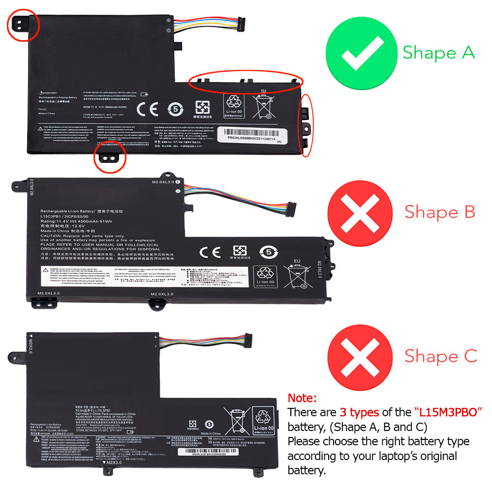 Lenovo Flex 5 1570 Flex 5 1470 Series Laptop Battery L15C3PB1 L15C2PB1 L15L3PB0 L15L2PB1 L15M3PB0 L15M2PB1 L14M2P21 L14L2P21 [11.25V/11.4V] (Shape A) Compatible Battery
