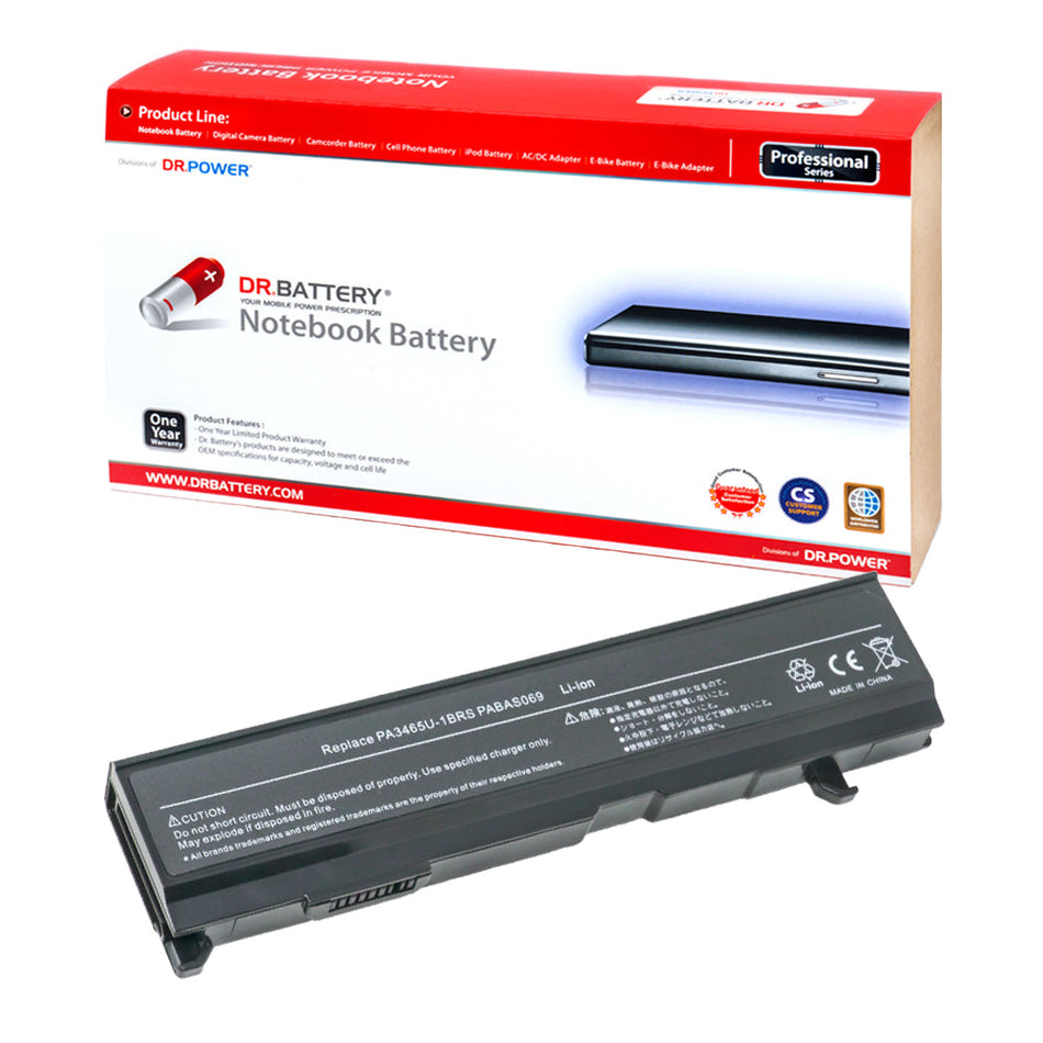 PABAS069 PA3457U-1BRS Battery for Toshiba Satellite A100 A105 A110 A130 A135 A80 A85 Series Satellite M105 M115 M40 M45 M50 M55 M70 Series Satellite Pro A100 M40 M70 Series Laptop PA3465U-1BRS PA3465U-1BAS PA3451U-1BRS PA3451U-1BAS [10.8V] Compatible Battery