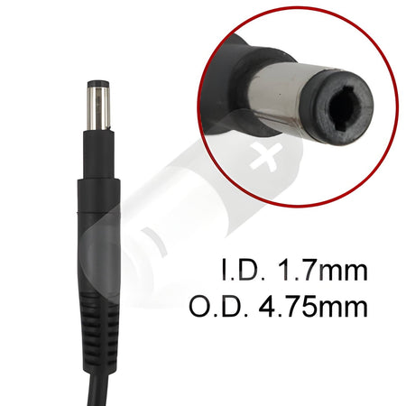 HP Pavilion Sleekbook 14-b031 Laptop Charger AC Adapter Power Cord (1.7 x 4.75mm) [19.5V 3.33A 65W] - Compatible Adapter