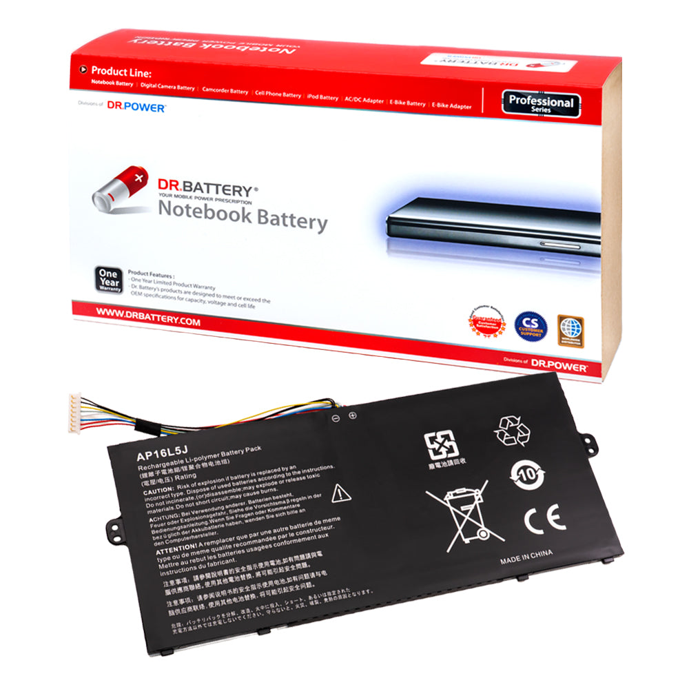 Acer Spin 1 SP111-32N SP111-33 SP111-34N Series Laptop Battery AP16L5J KT.00205.008 KT00205002 [7.4V/7.7V] Compatible Battery